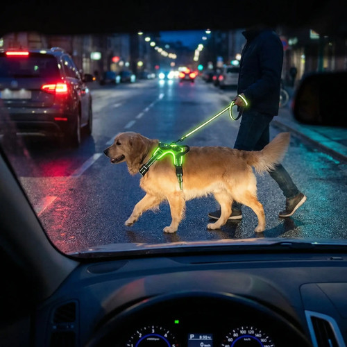 Glow bright led dog harness - glow,